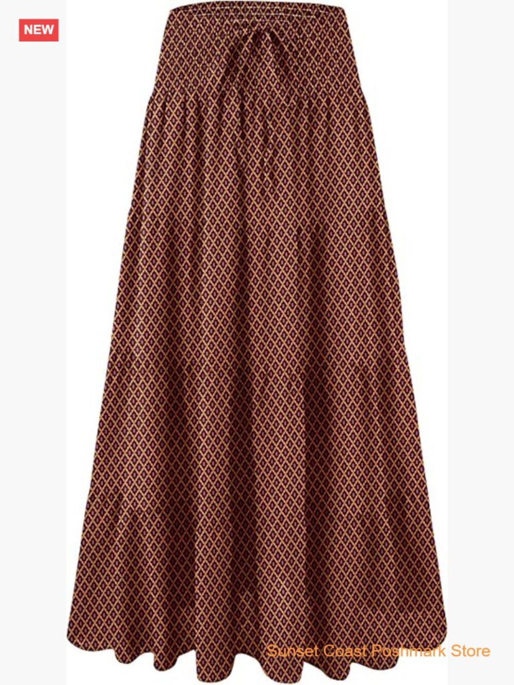 BOHEMIAN FLOWY MAXI SKIRT - HIGH WAIST WITH DRAWSTRING RUFFLE PLEATED LONG